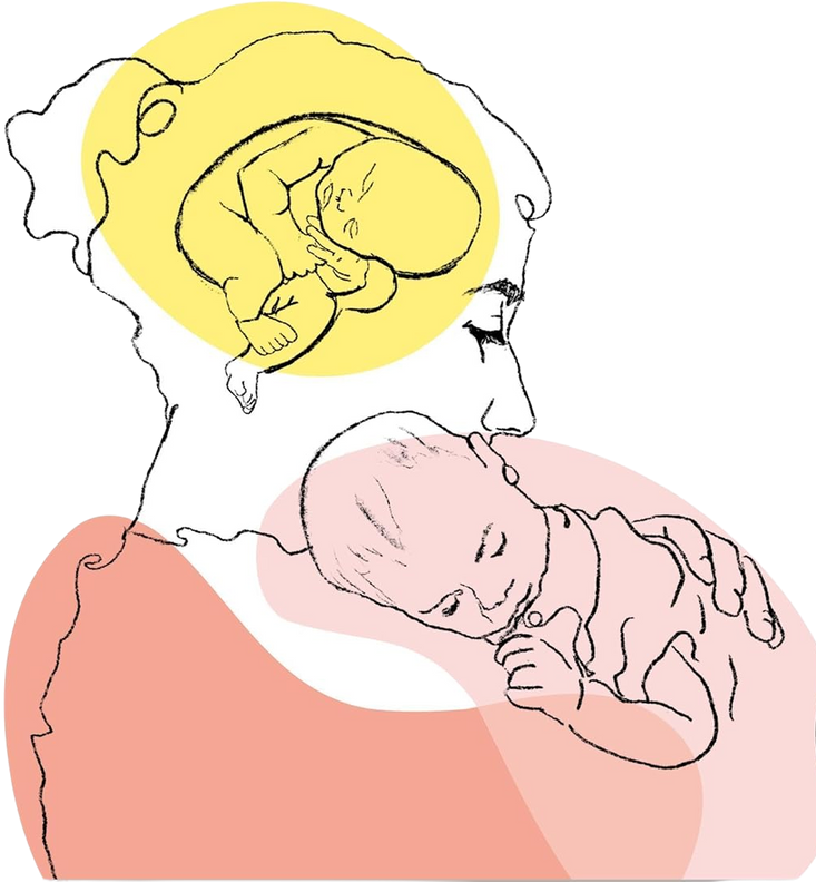 illustration of a women holding a baby